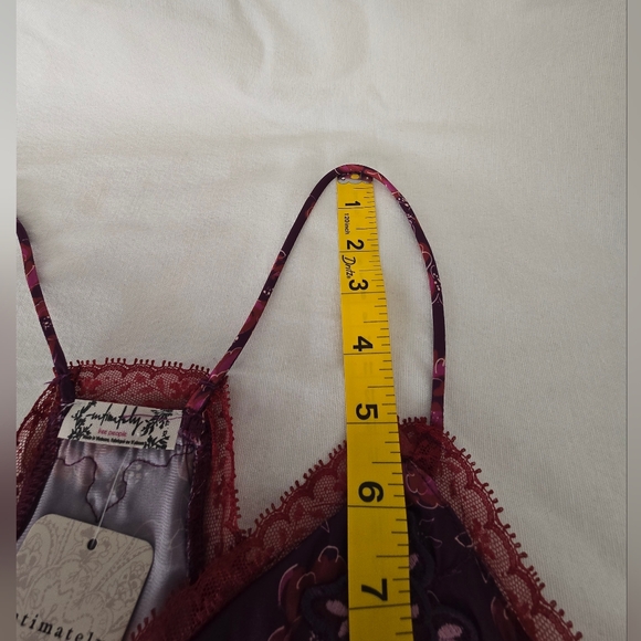 NWT Free People Intimately Free Floral Satin Lace Cami Eggplant XS Boho Romantic - Picture 9 of 16